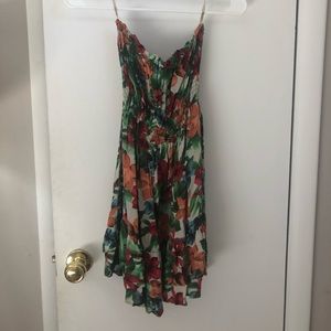 Strapless floral dress